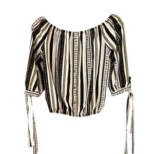 Peasant Off-the-shoulder  Blouse/ Boho Chic/ Bohemian Papermoon Sz S Very Cute